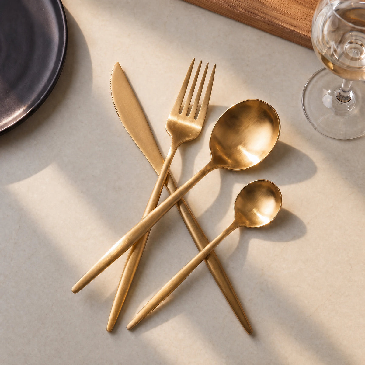 Set de Cubertería Aria Gold
